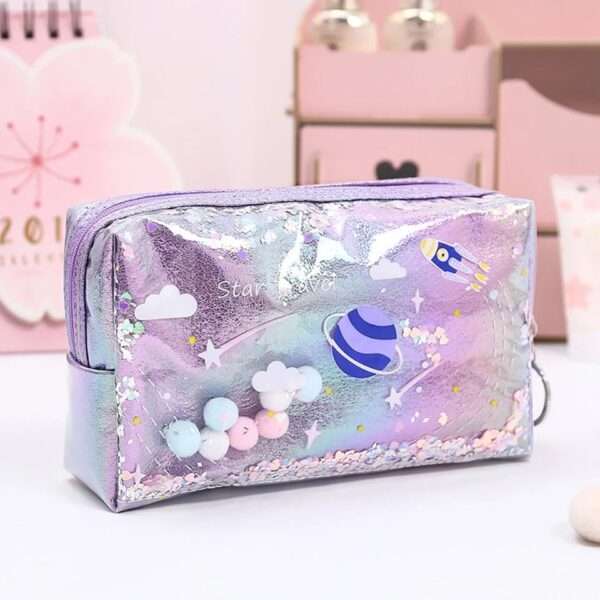 Laser Glitter Large Capacity Pencil Bags - Image 4