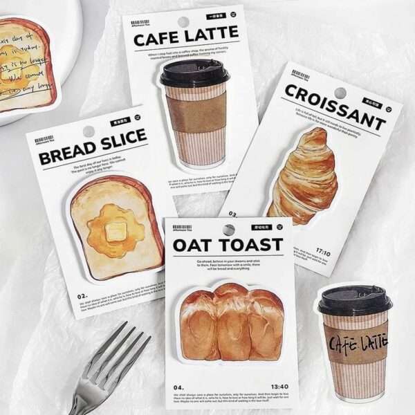 Bread Coffee Toast Theme Sticky Notes