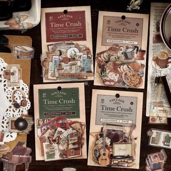 Time Crush Series Vintage PET Stickers