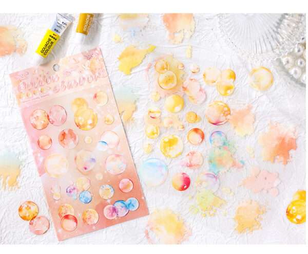 Glazed Sugar Heart Series Bubble Splash PET Sticker Sheets - Image 6